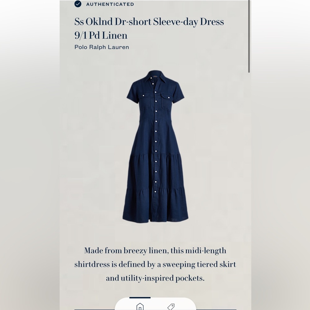 ralph lauren navy linen dress